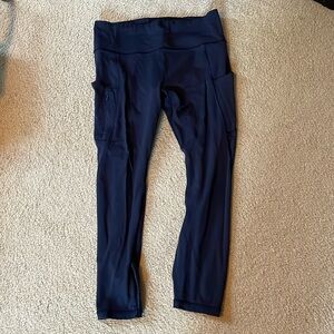Athleta leggings. Navy blue. Good condition, little pilling on inner thigh